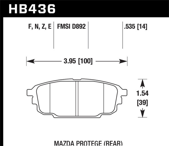 Hawk Performance HB436Z.535 Performance Ceramic Disc Brake Pad