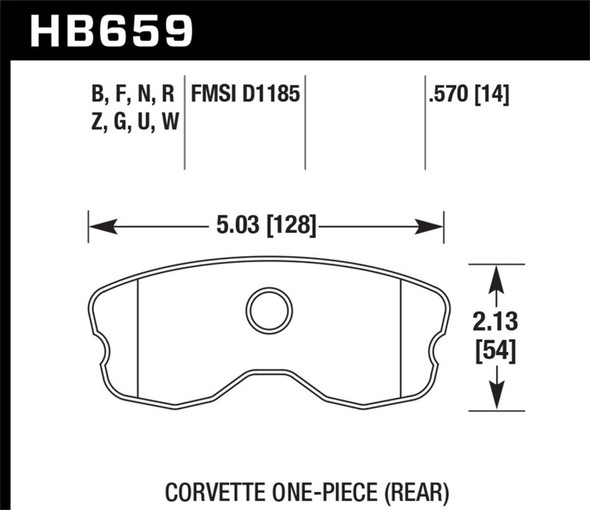 Hawk Performance HB659Z.570 Performance Ceramic Disc Brake Pad Fits Corvette