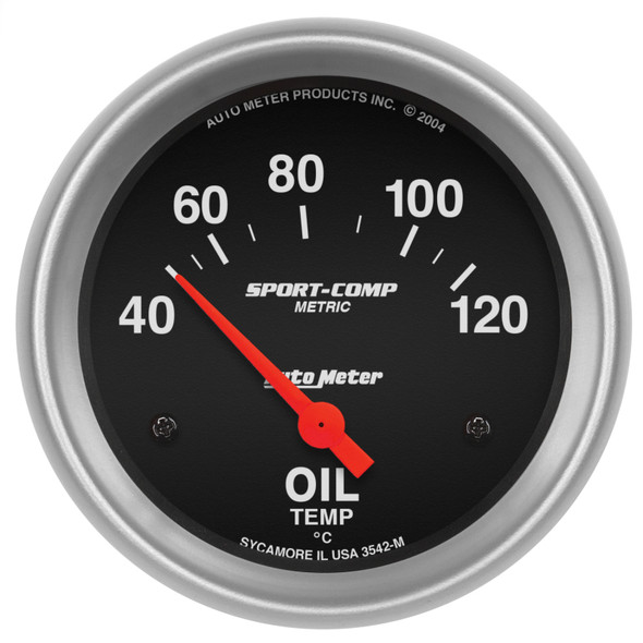 AutoMeter 3542-M Sport-Comp Electric Metric Oil Temperature Gauge