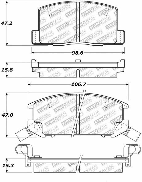 StopTech 308.06570 StopTech Street Brake Pads Fits 91-05 MR2 MR2 Spyder