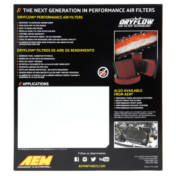 AEM 28-20443 Drop in Air Filters