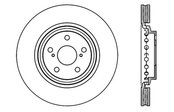StopTech 127.44158L Sport Cross-Drilled And Slotted Disc Brake Rotor