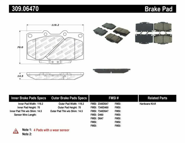 StopTech 309.06470 StopTech Sport Brake Pads Fits 89-96 300ZX