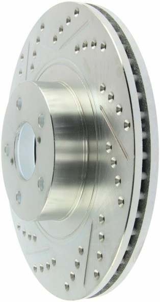 StopTech 227.47021R Select Sport Cross-Drilled And Slotted Disc Brake Rotor