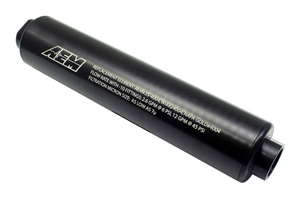 AEM Universal High Flow -10 AN Inline Black Fuel Filter (25-201BK)