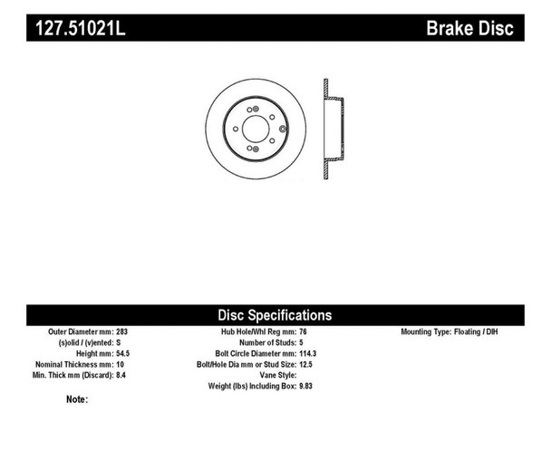 StopTech Slot & Drill Brake Rotors (Part# 127.51021L)