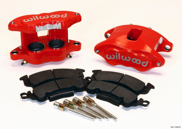Wilwood D52 Front Caliper Kit - Red 2.00 / 2.00in Piston 1.28in Rotor (Part# 140-11290-R)