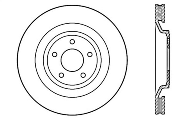 StopTech 127.63072L Sport Cross-Drilled And Slotted Disc Brake Rotor