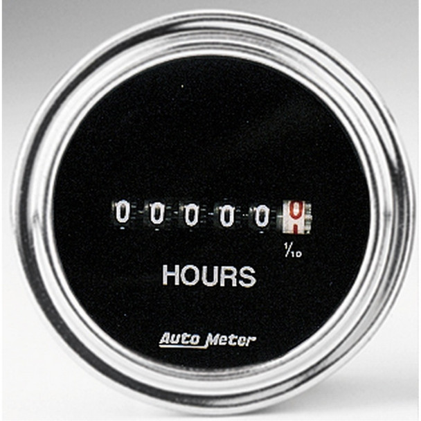 AutoMeter 2587 Traditional Chrome Electric Hourmeter Gauge