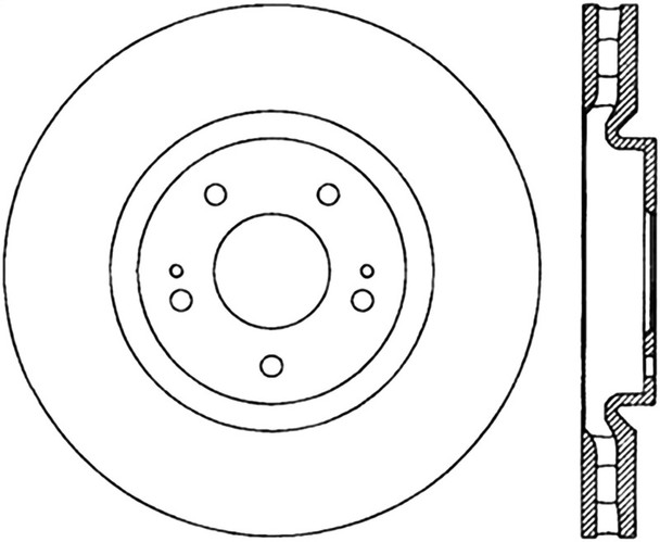 StopTech 127.46064L Sport Cross-Drilled And Slotted Disc Brake Rotor Fits Lancer