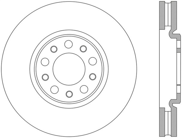 StopTech 127.63080L Sport Cross-Drilled And Slotted Disc Brake Rotor