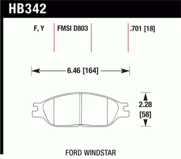 Hawk Performance HB342F.701 HPS Disc Brake Pad Fits 99-03 Windstar
