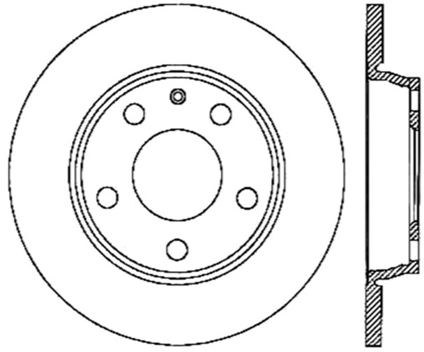 StopTech 128.33108R Sport Cross-Drilled Disc Brake Rotor Fits A4 A4 Quattro