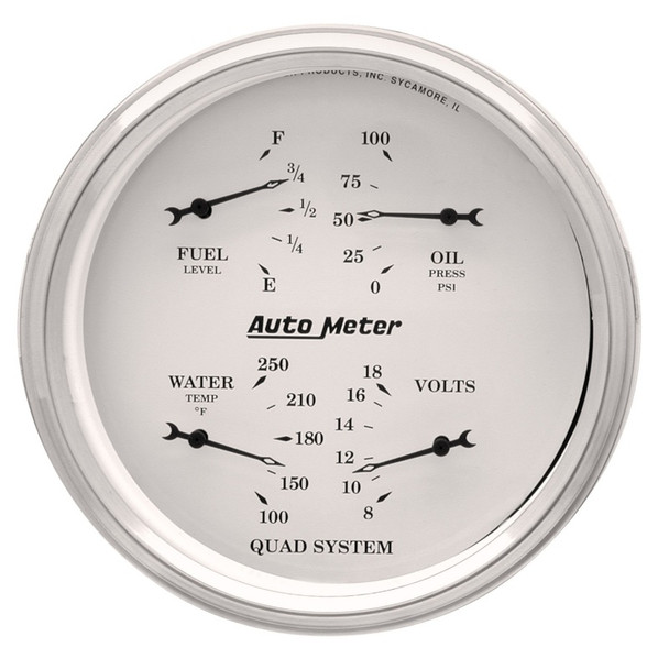 AutoMeter 1610 Old Tyme White Quad Gauge