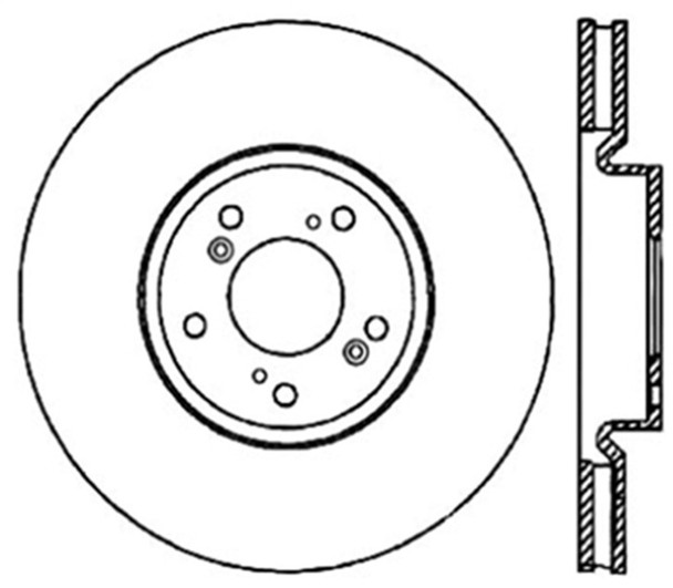 StopTech 128.40062R Sport Cross-Drilled Disc Brake Rotor Fits 04-08 TL
