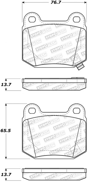 StopTech 309.09611 Sport Disc Brake Pad Set Fits 03-06 Lancer