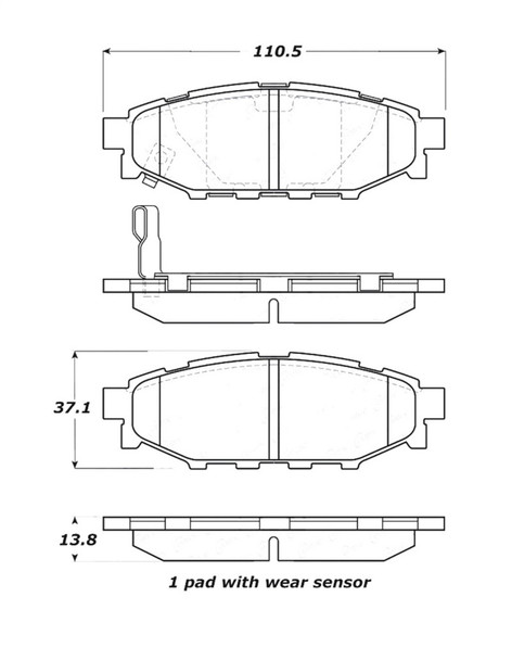 StopTech 308.11140 StopTech Street Brake Pads