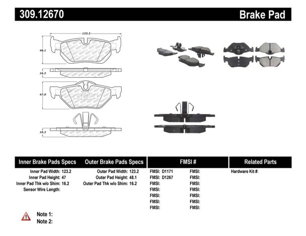 StopTech 309.12670 StopTech Sport Brake Pads