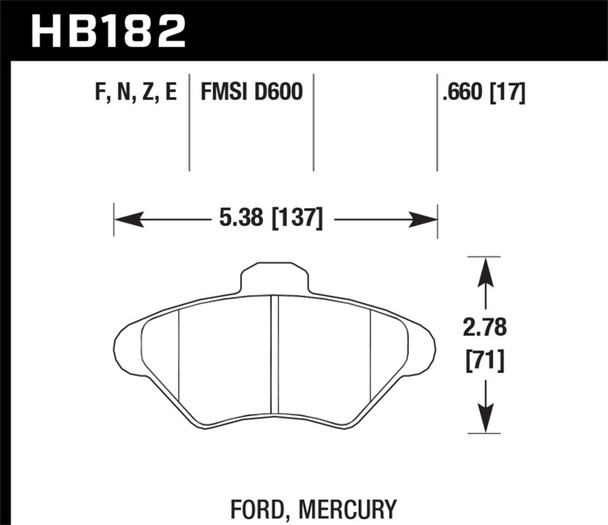 Hawk Performance HB182E.660 Blue 9012 Disc Brake Pad