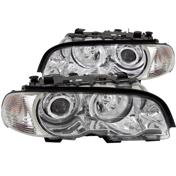 ANZO For 2000-2003 BMW 3 Series E46 Projector Headlights w/ Halo Chrome