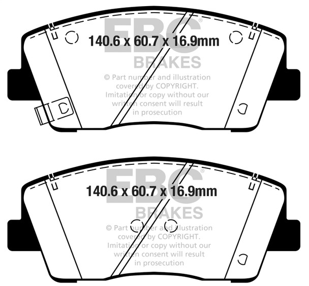 EBC Brakes DP42358R Yellowstuff Street And Track Brake Pads Fits G70 Stinger