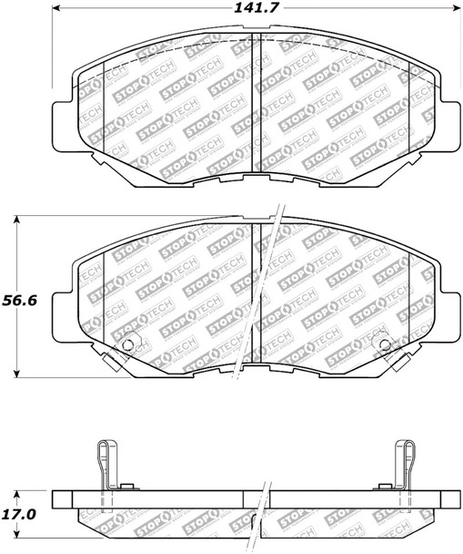 StopTech 305.09140 Street Select Brake Pads Fits Accord Civic CR-V Element ILX
