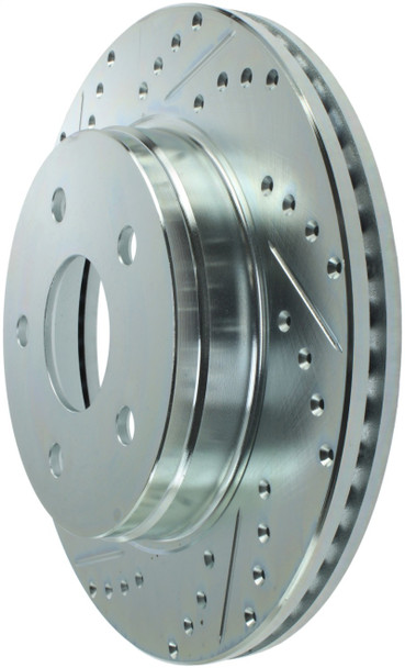StopTech 227.67053R Select Sport Cross-Drilled And Slotted Disc Brake Rotor