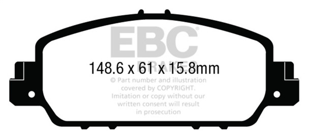 EBC Brakes DP23014 Greenstuff 2000 Series Sport Brake Pads Fits Accord HR-V