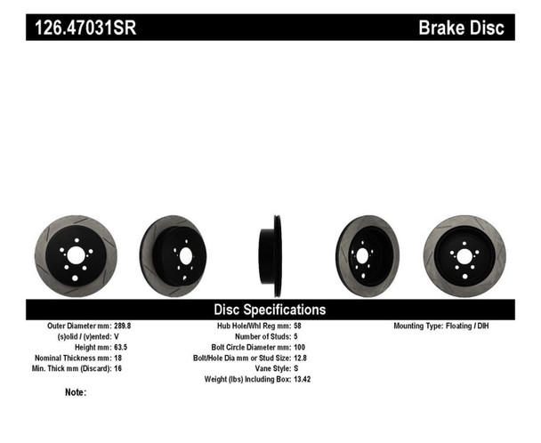 StopTech Slotted Sport Brake Rotors (Part# 126.47031SR)