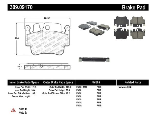 StopTech Sport Brake Pads (Part# 309.0917)