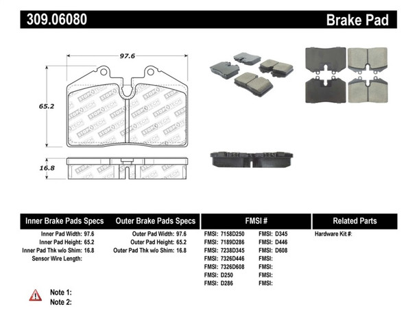StopTech Sport Brake Pads (Part# 309.0608)