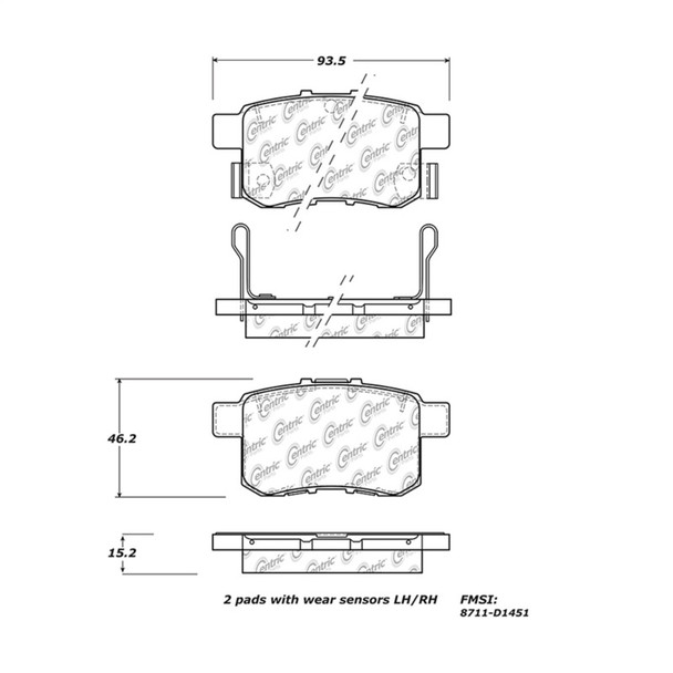 StopTech 308.14510 StopTech Street Brake Pads Fits 11-17 Accord TSX