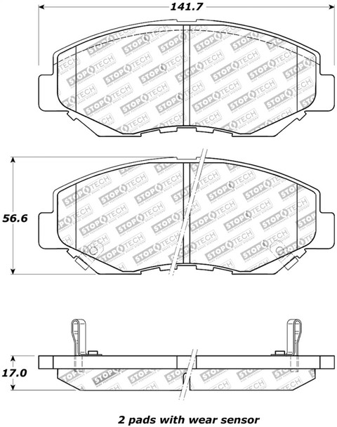 StopTech 308.09140 StopTech Street Brake Pads Fits Accord Civic CR-V Element ILX
