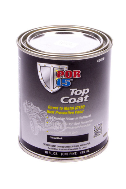 POR-15 (45808) Top Coat Paint Gloss Black Pint