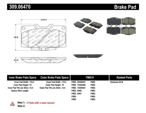 StopTech 309.06470 StopTech Sport Brake Pads Fits 89-96 300ZX