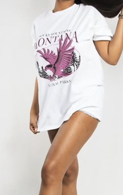 White Montana Oversized Tee