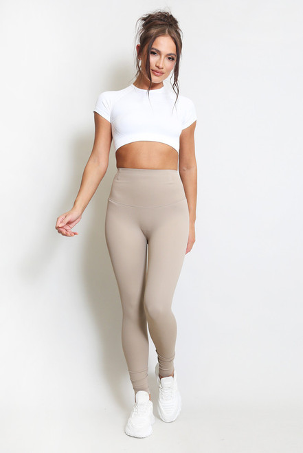 Taupe High Waisted Sports Leggings