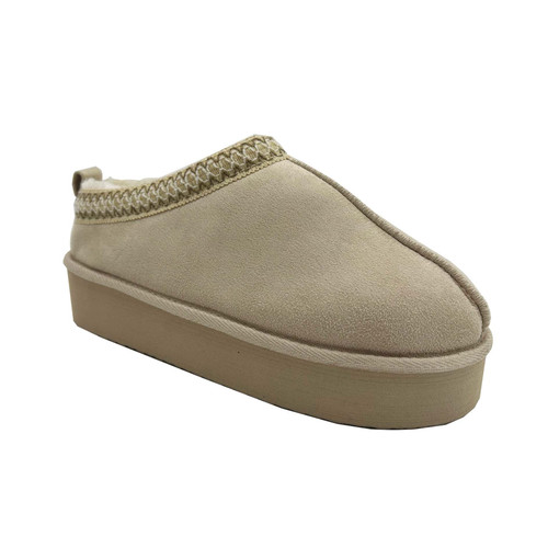 Ecru  Flatform Slippers