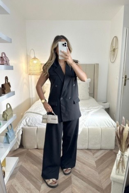 Black Oversized Waistcoat & Trousers