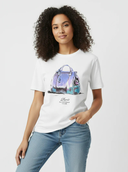 White Handbag  Oversized Tee