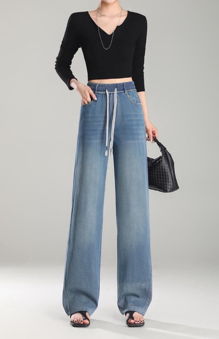 Drawstring Wide Leg Jeans Drawstring Wide Leg Jeans