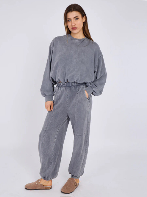 Grey Acid Wash Tracksuit