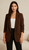 Brown Ruched Sleeve Blazer