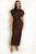 Brown Twist Front Maxi Dress
