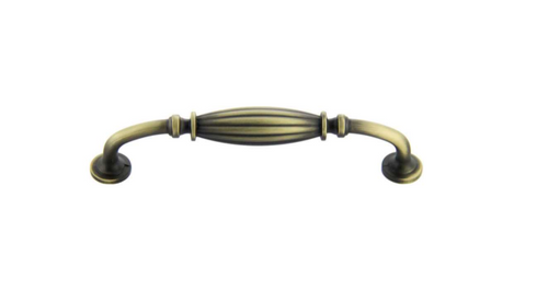 Traditional Deco Pull Antique Satin Brass 128mm CC- 061