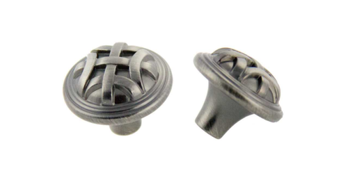 Braided Knob Satin Pewter 32mm- 061