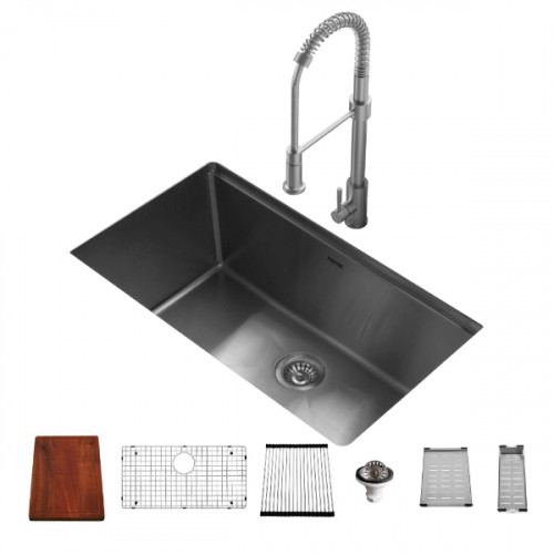32" Undermount Stainless Workstation With Accessories