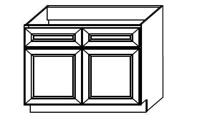 Sink Base 2 Fake Drawer 2 Door- 002007FRL
