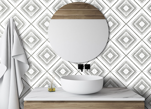 Zaria Tessa Matte Decorative Encaustic Tile 8x8- 029