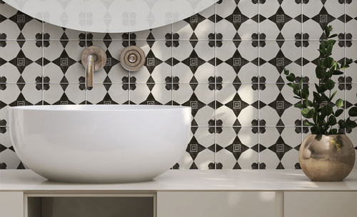 Zaria Sakura Matte Decorative Encaustic Tile 8x8- 029